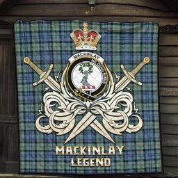 ScotsTee Shop Scottish MacKinlay Ancient Clan Crest Tartan Quilt The Golden Sword of Courageous Legacy Quilt