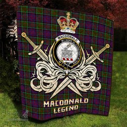 ScotsTee Shop Scottish MacDonald of Clan Ranald Modern Clan Crest Tartan Quilt The Golden Sword of Courageous Legacy Quilt