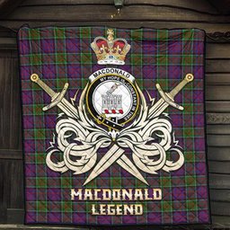 ScotsTee Shop Scottish MacDonald of Clan Ranald Modern Clan Crest Tartan Quilt The Golden Sword of Courageous Legacy Quilt