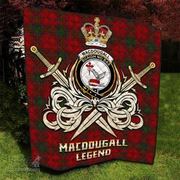 ScotsTee Shop Scottish MacDougall Clan Crest Tartan Quilt The Golden Sword of Courageous Legacy Quilt