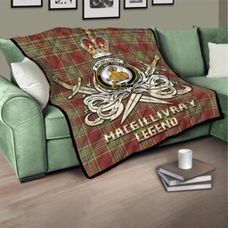 ScotsTee Shop Scottish MacGillivray Hunting Ancient Clan Crest Tartan Quilt The Golden Sword of Courageous Legacy Quilt