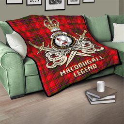 ScotsTee Shop Scottish MacDougall Modern Clan Crest Tartan Quilt The Golden Sword of Courageous Legacy Quilt