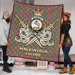 ScotsTee Shop Scottish MacKintosh Ancient Clan Crest Tartan Quilt The Golden Sword of Courageous Legacy Quilt