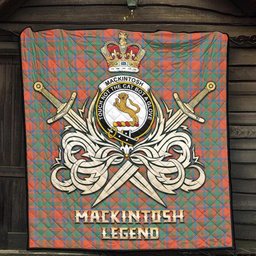 ScotsTee Shop Scottish MacKintosh Ancient Clan Crest Tartan Quilt The Golden Sword of Courageous Legacy Quilt
