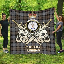 ScotsTee Shop Scottish MacKay Weathered Clan Crest Tartan Quilt The Golden Sword of Courageous Legacy Quilt