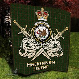 ScotsTee Shop Scottish MacKinnon Hunting Clan Crest Tartan Quilt The Golden Sword of Courageous Legacy Quilt
