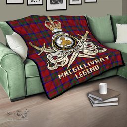ScotsTee Shop Scottish MacGillivray Clan Crest Tartan Quilt The Golden Sword of Courageous Legacy Quilt