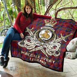 ScotsTee Shop Scottish MacGillivray Clan Crest Tartan Quilt The Golden Sword of Courageous Legacy Quilt