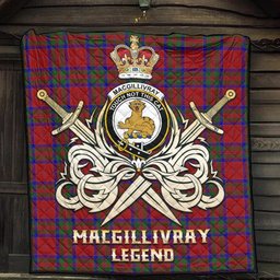 ScotsTee Shop Scottish MacGillivray Clan Crest Tartan Quilt The Golden Sword of Courageous Legacy Quilt