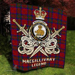 ScotsTee Shop Scottish MacGillivray Clan Crest Tartan Quilt The Golden Sword of Courageous Legacy Quilt