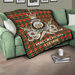 ScotsTee Shop Scottish MacLachlan Hunting Modern Clan Crest Tartan Quilt The Golden Sword of Courageous Legacy Quilt