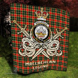 ScotsTee Shop Scottish MacLachlan Hunting Modern Clan Crest Tartan Quilt The Golden Sword of Courageous Legacy Quilt