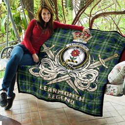 ScotsTee Shop Scottish Learmonth Clan Crest Tartan Quilt The Golden Sword of Courageous Legacy Quilt