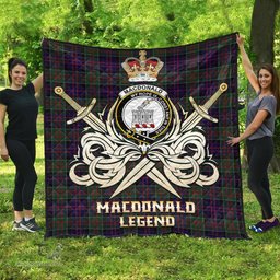 ScotsTee Shop Scottish MacDonald of Clan Ranald Clan Crest Tartan Quilt The Golden Sword of Courageous Legacy Quilt