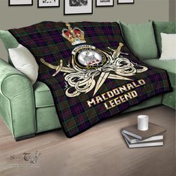 ScotsTee Shop Scottish MacDonald of Clan Ranald Clan Crest Tartan Quilt The Golden Sword of Courageous Legacy Quilt