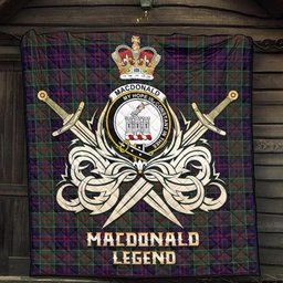 ScotsTee Shop Scottish MacDonald of Clan Ranald Clan Crest Tartan Quilt The Golden Sword of Courageous Legacy Quilt
