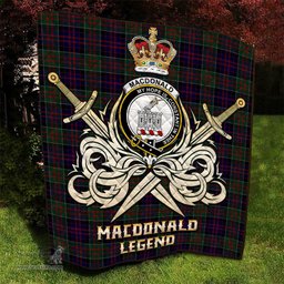 ScotsTee Shop Scottish MacDonald of Clan Ranald Clan Crest Tartan Quilt The Golden Sword of Courageous Legacy Quilt