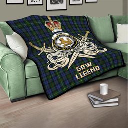 ScotsTee Shop Scottish Gow Hunting Clan Crest Tartan Quilt The Golden Sword of Courageous Legacy Quilt