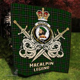 ScotsTee Shop Scottish MacAlpin Modern Clan Crest Tartan Quilt The Golden Sword of Courageous Legacy Quilt