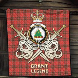 ScotsTee Shop Scottish Grant Weathered Clan Crest Tartan Quilt The Golden Sword of Courageous Legacy Quilt