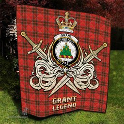 ScotsTee Shop Scottish Grant Weathered Clan Crest Tartan Quilt The Golden Sword of Courageous Legacy Quilt