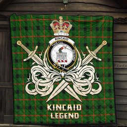 ScotsTee Shop Scottish Kincaid Modern Clan Crest Tartan Quilt The Golden Sword of Courageous Legacy Quilt