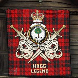 ScotsTee Shop Scottish Hogg Clan Crest Tartan Quilt The Golden Sword of Courageous Legacy Quilt