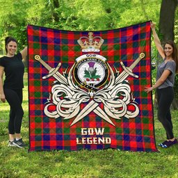 ScotsTee Shop Scottish Gow of Skeoch Clan Crest Tartan Quilt The Golden Sword of Courageous Legacy Quilt