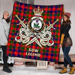 ScotsTee Shop Scottish Gow of Skeoch Clan Crest Tartan Quilt The Golden Sword of Courageous Legacy Quilt