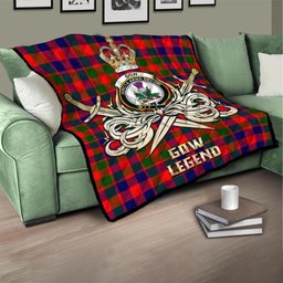 ScotsTee Shop Scottish Gow of Skeoch Clan Crest Tartan Quilt The Golden Sword of Courageous Legacy Quilt