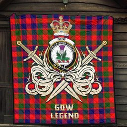 ScotsTee Shop Scottish Gow of Skeoch Clan Crest Tartan Quilt The Golden Sword of Courageous Legacy Quilt