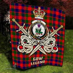 ScotsTee Shop Scottish Gow of Skeoch Clan Crest Tartan Quilt The Golden Sword of Courageous Legacy Quilt