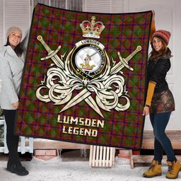ScotsTee Shop Scottish Lumsden Clan Crest Tartan Quilt The Golden Sword of Courageous Legacy Quilt