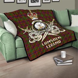 ScotsTee Shop Scottish Lumsden Clan Crest Tartan Quilt The Golden Sword of Courageous Legacy Quilt