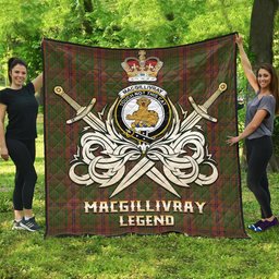 ScotsTee Shop Scottish MacGillivray Hunting Clan Crest Tartan Quilt The Golden Sword of Courageous Legacy Quilt