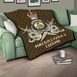 ScotsTee Shop Scottish MacGillivray Hunting Clan Crest Tartan Quilt The Golden Sword of Courageous Legacy Quilt