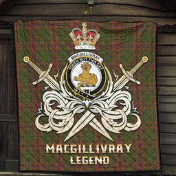 ScotsTee Shop Scottish MacGillivray Hunting Clan Crest Tartan Quilt The Golden Sword of Courageous Legacy Quilt