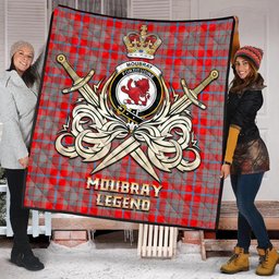 ScotsTee Shop Scottish Moubray Clan Crest Tartan Quilt The Golden Sword of Courageous Legacy Quilt