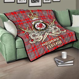 ScotsTee Shop Scottish Moubray Clan Crest Tartan Quilt The Golden Sword of Courageous Legacy Quilt