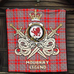 ScotsTee Shop Scottish Moubray Clan Crest Tartan Quilt The Golden Sword of Courageous Legacy Quilt