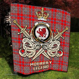 ScotsTee Shop Scottish Moubray Clan Crest Tartan Quilt The Golden Sword of Courageous Legacy Quilt