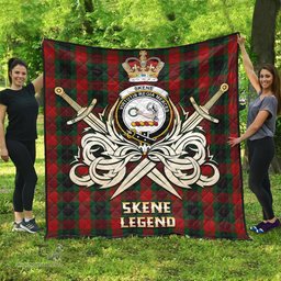ScotsTee Shop Scottish Skene of Cromar Black Clan Crest Tartan Quilt The Golden Sword of Courageous Legacy Quilt