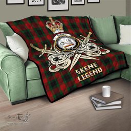 ScotsTee Shop Scottish Skene of Cromar Black Clan Crest Tartan Quilt The Golden Sword of Courageous Legacy Quilt