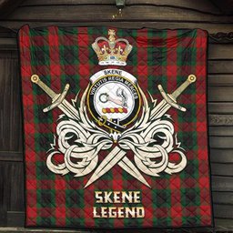 ScotsTee Shop Scottish Skene of Cromar Black Clan Crest Tartan Quilt The Golden Sword of Courageous Legacy Quilt