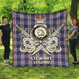 ScotsTee Shop Scottish Stewart of Appin Hunting Dress Clan Crest Tartan Quilt The Golden Sword of Courageous Legacy Quilt