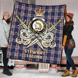 ScotsTee Shop Scottish Stewart of Appin Hunting Dress Clan Crest Tartan Quilt The Golden Sword of Courageous Legacy Quilt