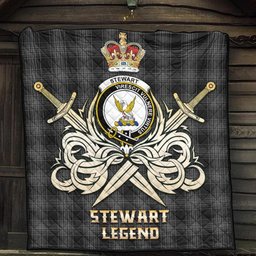 ScotsTee Shop Scottish Stewart Mourning Clan Crest Tartan Quilt The Golden Sword of Courageous Legacy Quilt