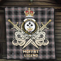 ScotsTee Shop Scottish Moffat Modern Clan Crest Tartan Quilt The Golden Sword of Courageous Legacy Quilt