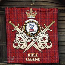 ScotsTee Shop Scottish Rose of Kilravock Clan Crest Tartan Quilt The Golden Sword of Courageous Legacy Quilt