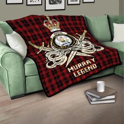 ScotsTee Shop Scottish Murray of Ochtertyre Clan Crest Tartan Quilt The Golden Sword of Courageous Legacy Quilt